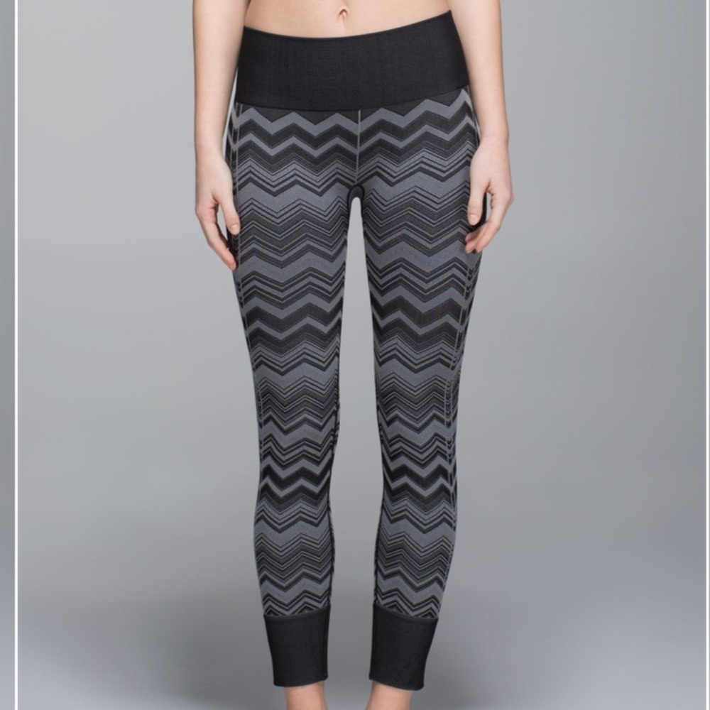 Lululemon Ebb To Street Black and Gray Leggings